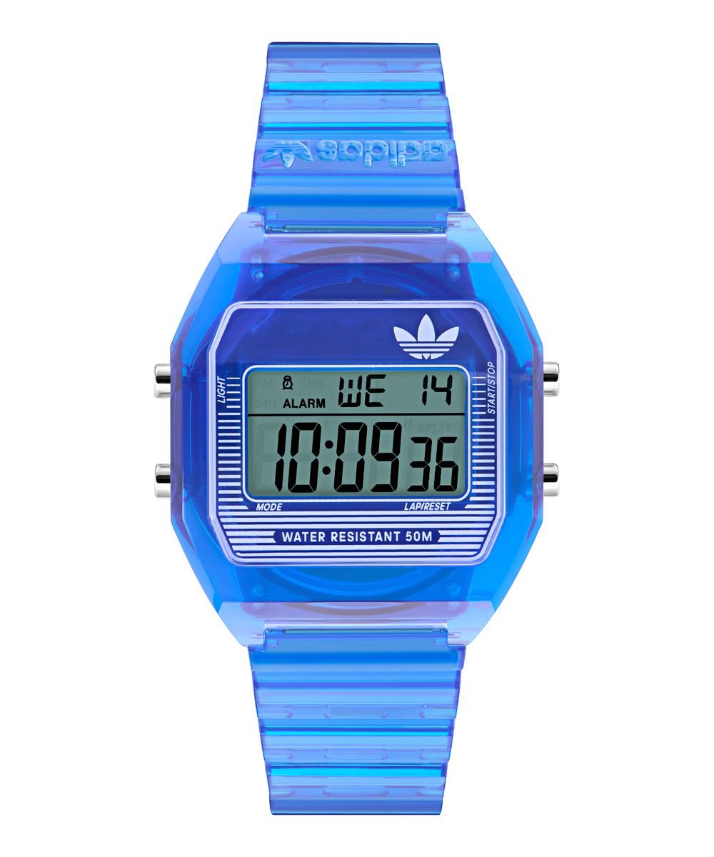 Adidas Originals Digital Two Crystal AOST25537 Horloge - Resin - Blauw - Ø 36 mm
