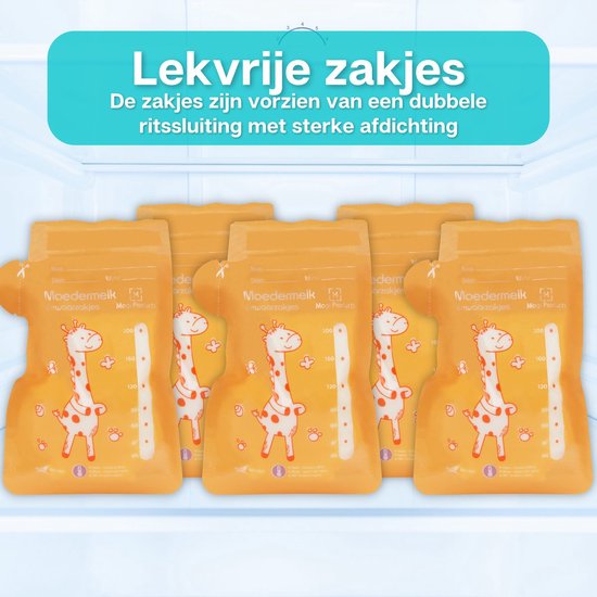 Mogi Products-Moedermelk Bewaarzakjes - 320 Stuks -200 ml Met Schenktuit - Borstvoeding Bewaarzakjes - Lekvrij - Melk Zakjes- BPA vrij van Mogi Products — afbeelding 2