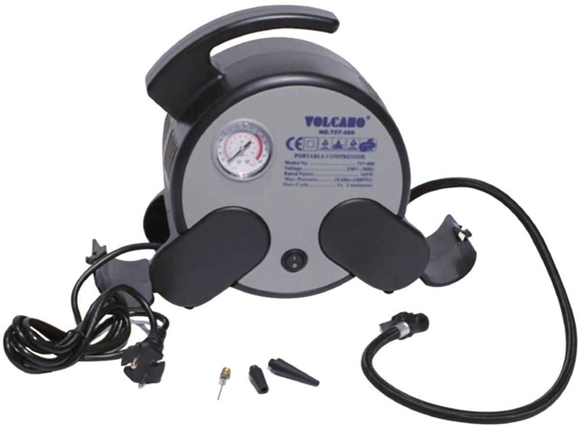 Megaform ballenpomp compressor 220V met drukmeter en naalden.