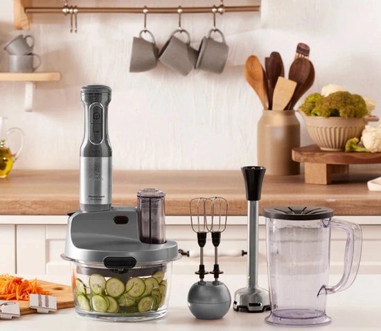 Karaca Mastermaid ProSteel Keukenrobot 2500W – Blender, Hakmolen & Smoothiemaker – 1,5L Glas – Galaxy Grijs van Karaca — afbeelding 2