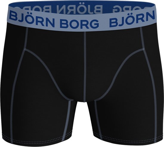 Björn Borg Cotton Stretch Boxershort Heren Zwart/Wit/Blauw - 5 stuks - Heren onderbroeken - Katoenen Boxer - Maat L