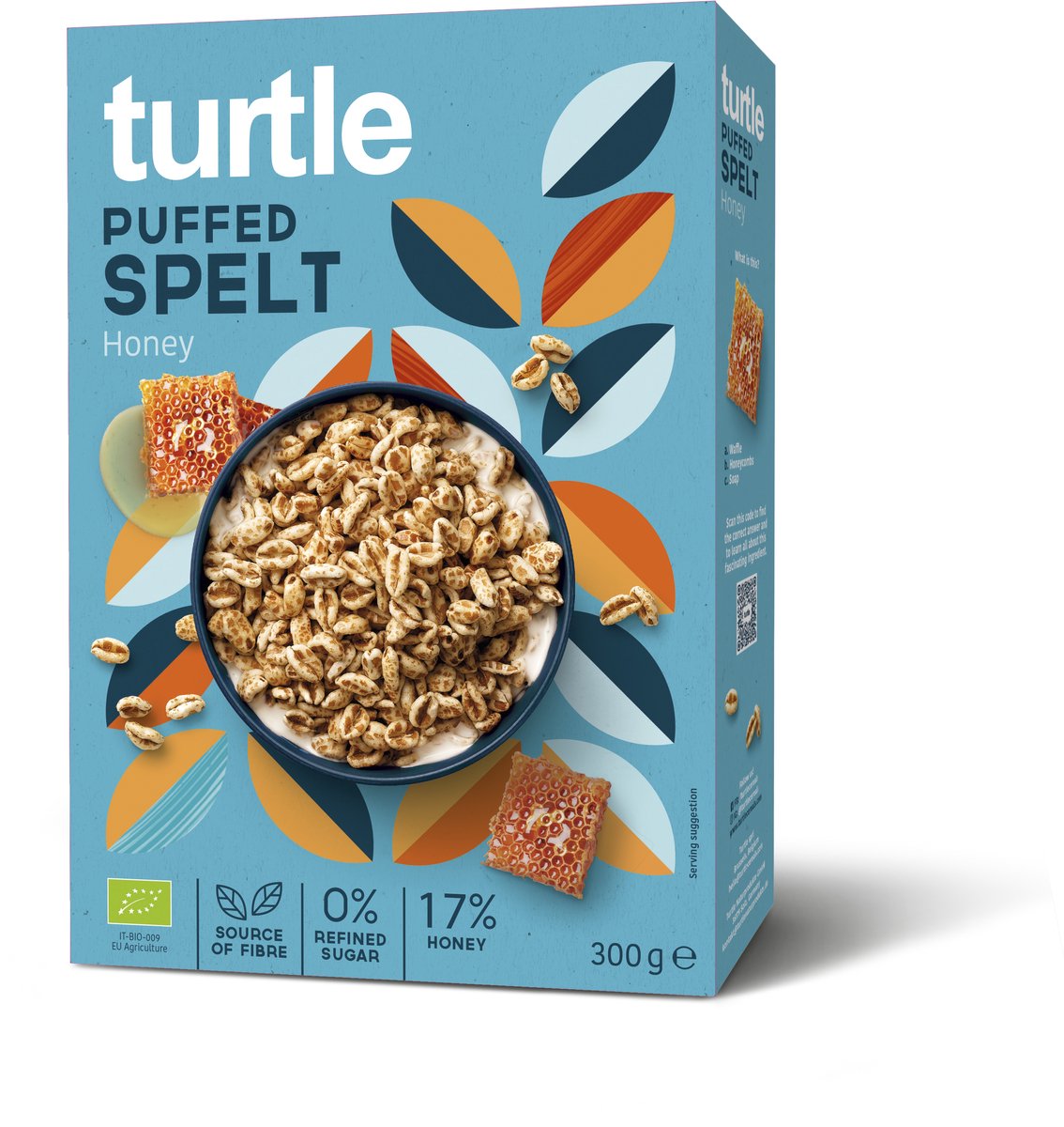 Turtle Puffed Spelt & Honey - Ontbijtgranen - Bio - Echte honing - 2 ingrediënten - super clean & natural - gezond
