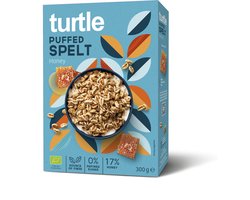 Turtle Puffed Spelt & Honey - Ontbijtgranen - Bio - Echte honing - 2 ingrediënten - super clean & natural - gezond