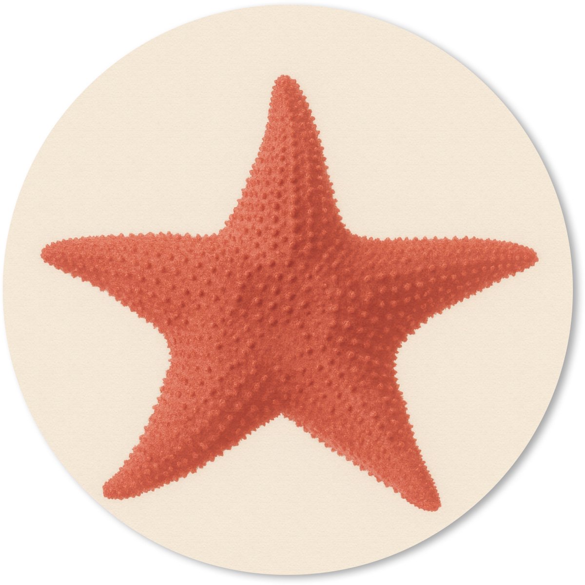 Muismat rond 40x40 cm - Mousepad Zeester - Bobbels - Rood - Ronde muismatten