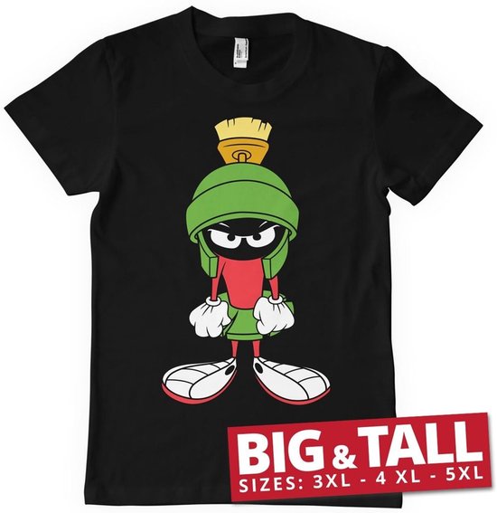 T-shirt Looney Tunes Marvin le Martien Attitude T-shirt grand et grand WB-1-LT017-H61-14 Noir-5XL