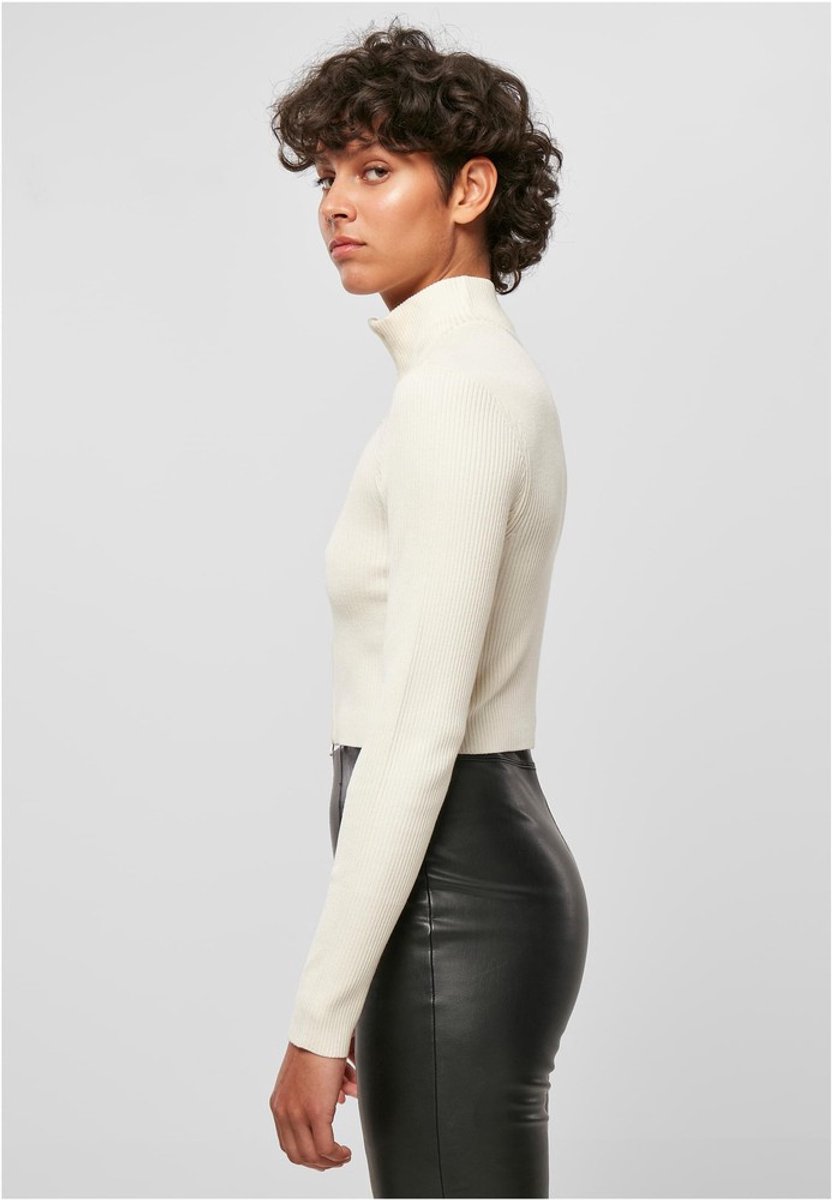 Urban Classics Cropped Rib Knit Zip Cardigan L Ivoorkleurig