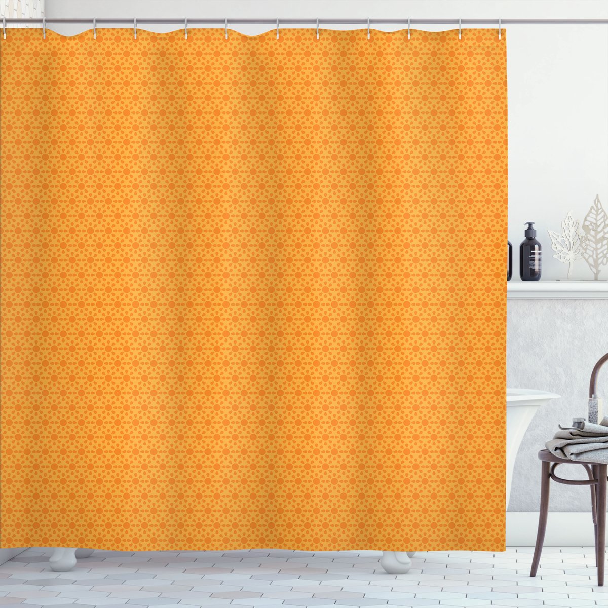 New Bed, Zon Symmetrische warme tinten Douchegordijn Badkamer Decor Set met Haakjes, 180 cm B 200 cm L