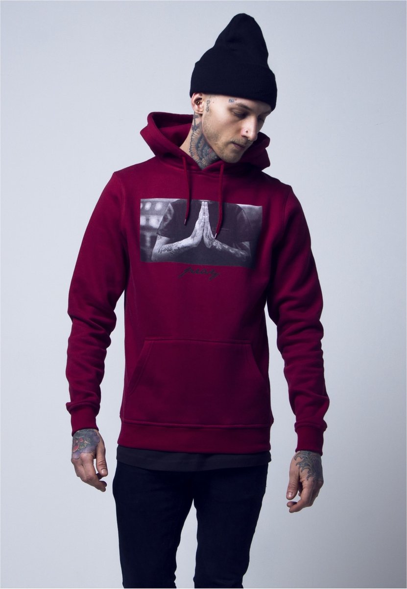 Mister Tee Pray Hoodie/trui M Rood