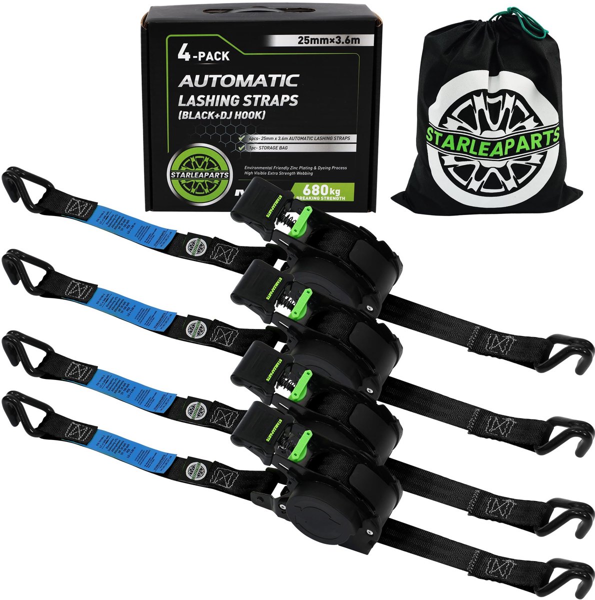 Automatische Spanband - Met J-haken en Ratel - 340KG/680KG