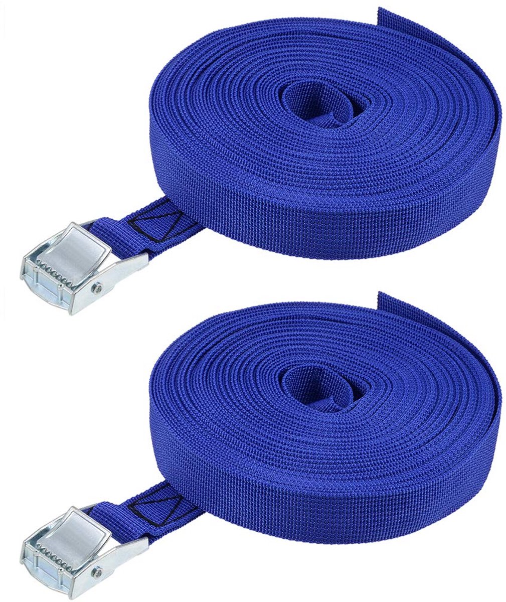 2 Stuks Spanbanden - Met nokkengespsluiting - Polypropyleen - 250 kg draagvermogen - Blauw - 12 meter x 25 mm