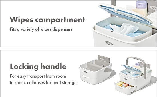 OXO tot Verzorgingsorganizer met luierkussen - Luier organiser - Luiermand - Diaper Caddy - Wit/grey — afbeelding 3
