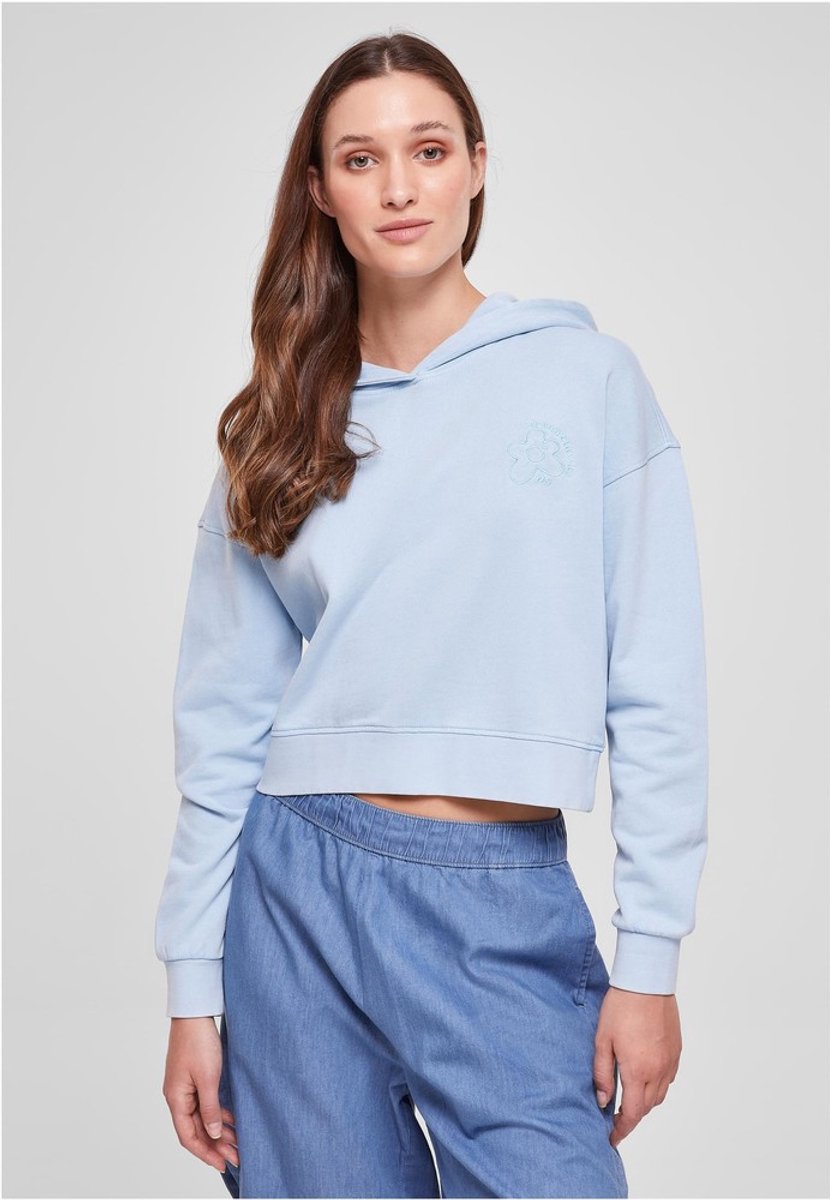 Urban Classics Short Flower Embroidery Terry Hoodie/trui 5XL Blauw