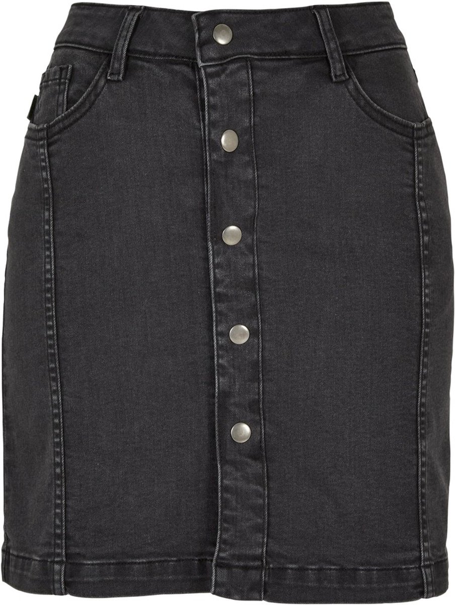 Urban Classics Organic Stretch Button Korte rok Taille 32 inch Zwart