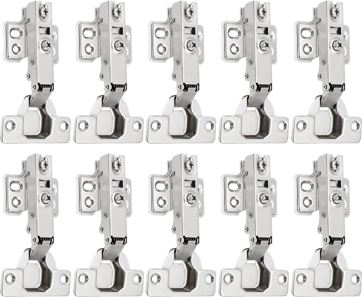 QPFO® 10x Soft Close Kastscharnieren – Hoekaanslag Scharnieren met Hydraulische Demping – 110° Openingshoek – Voor Keukenkast & Kledingkast
