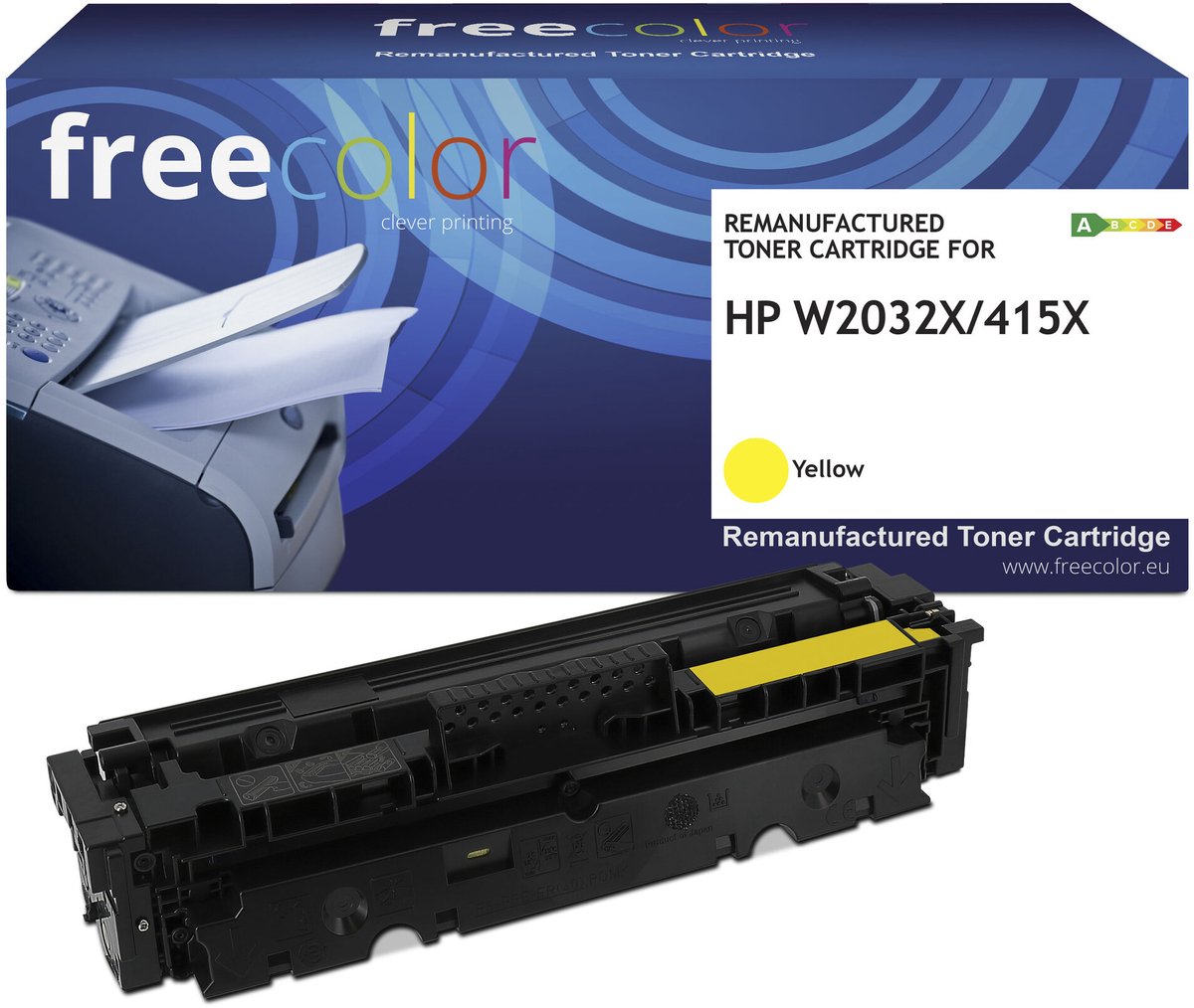 Freecolor - Vervangt HP 415X (W2032X) Toner - Geel - 6.000 pagina's - Compatible