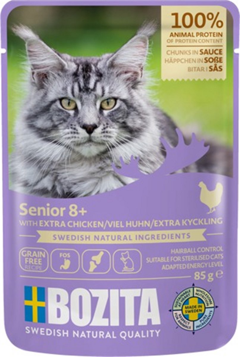 Bozita Bozita Kat - Senior 8+ Hapjes in Saus 12x85g - Kip