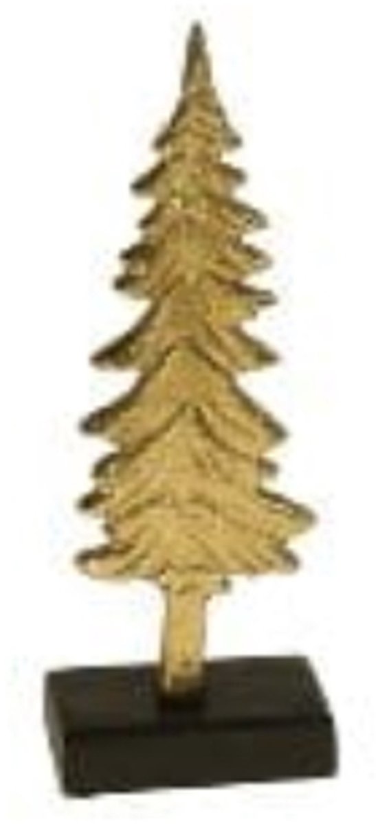 Kerstboom Goud/Zwart - Aluminium/Hout - 9,5x5,5x26 cm - Werner Voss