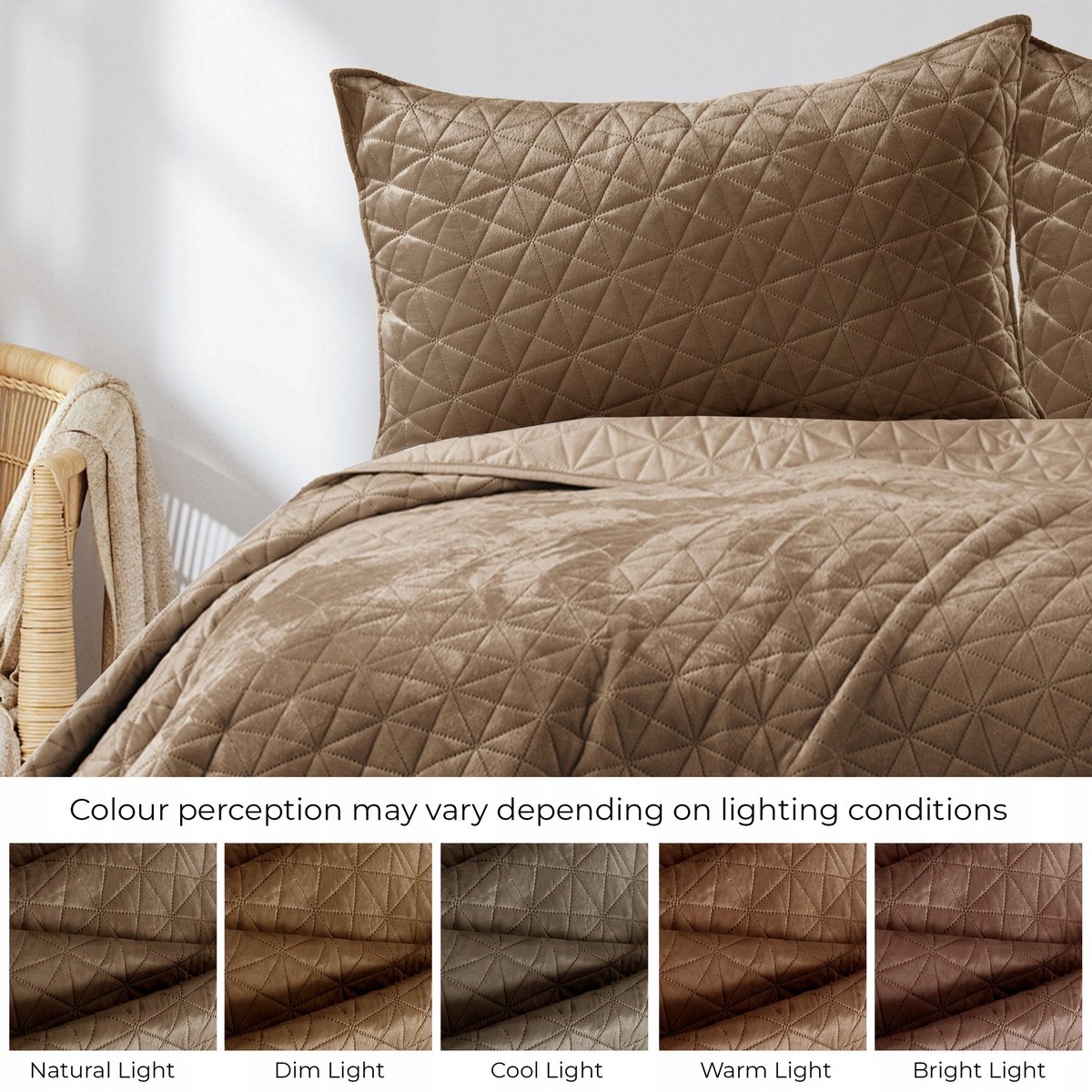 Zachte Dubbelzijdige Pluche Bedsprei Cappuccino 170x270cm