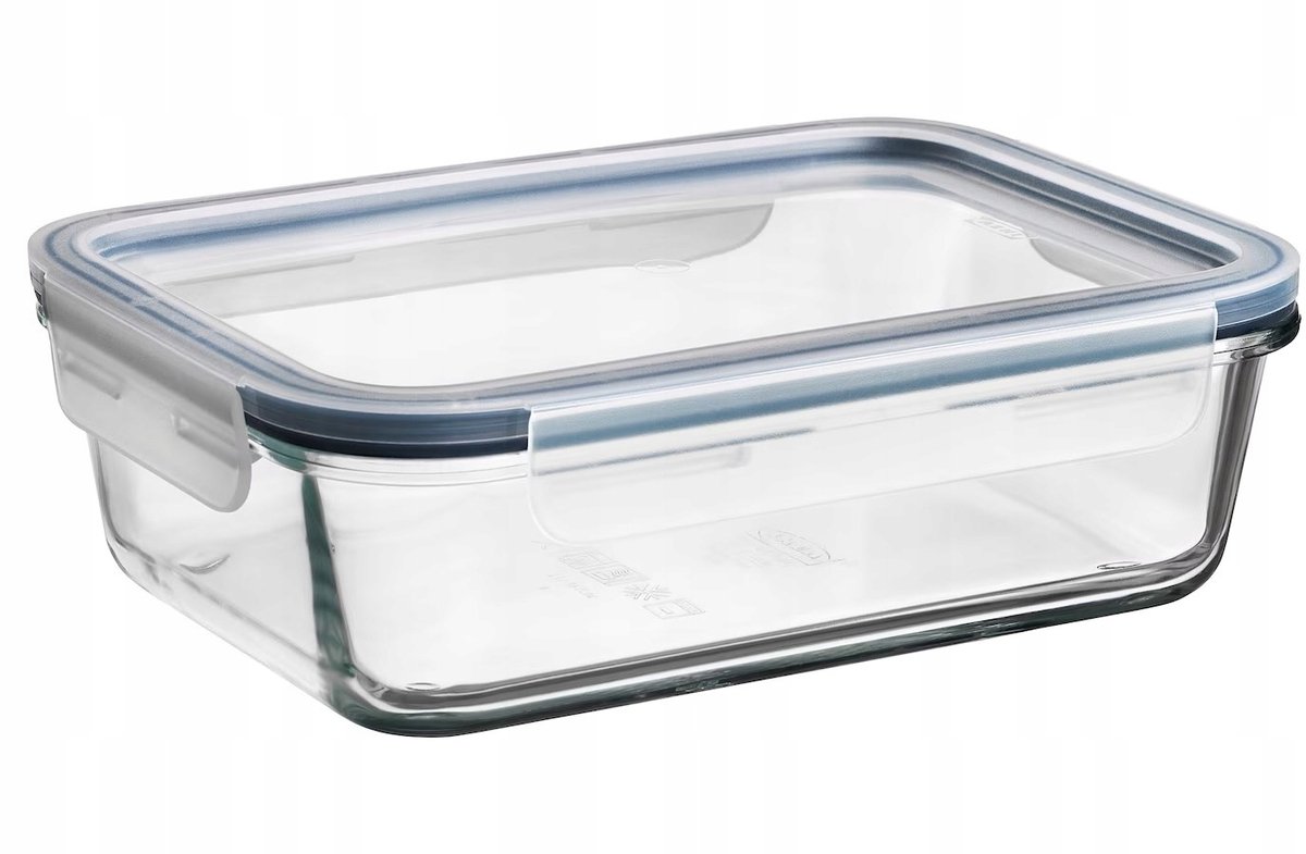 IKEA Glazen Voedselcontainer 1000ml met PP Deksel - Hittebestendig