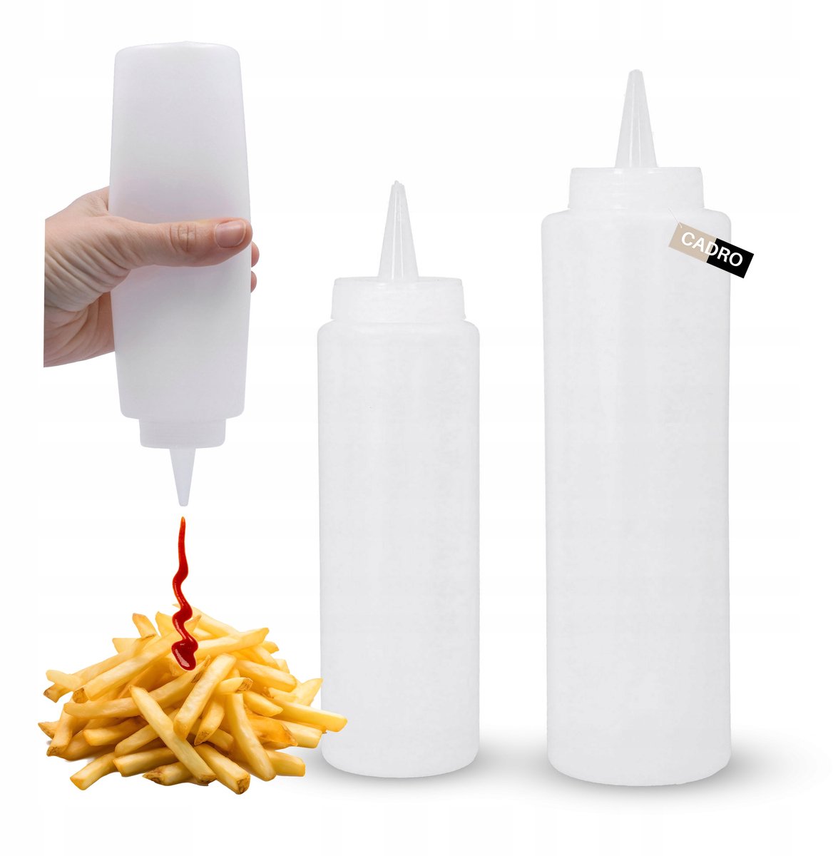 2x Squeeze Flessen voor Sauzen - Ketchup, Mayo, Dressing (250/400ml)