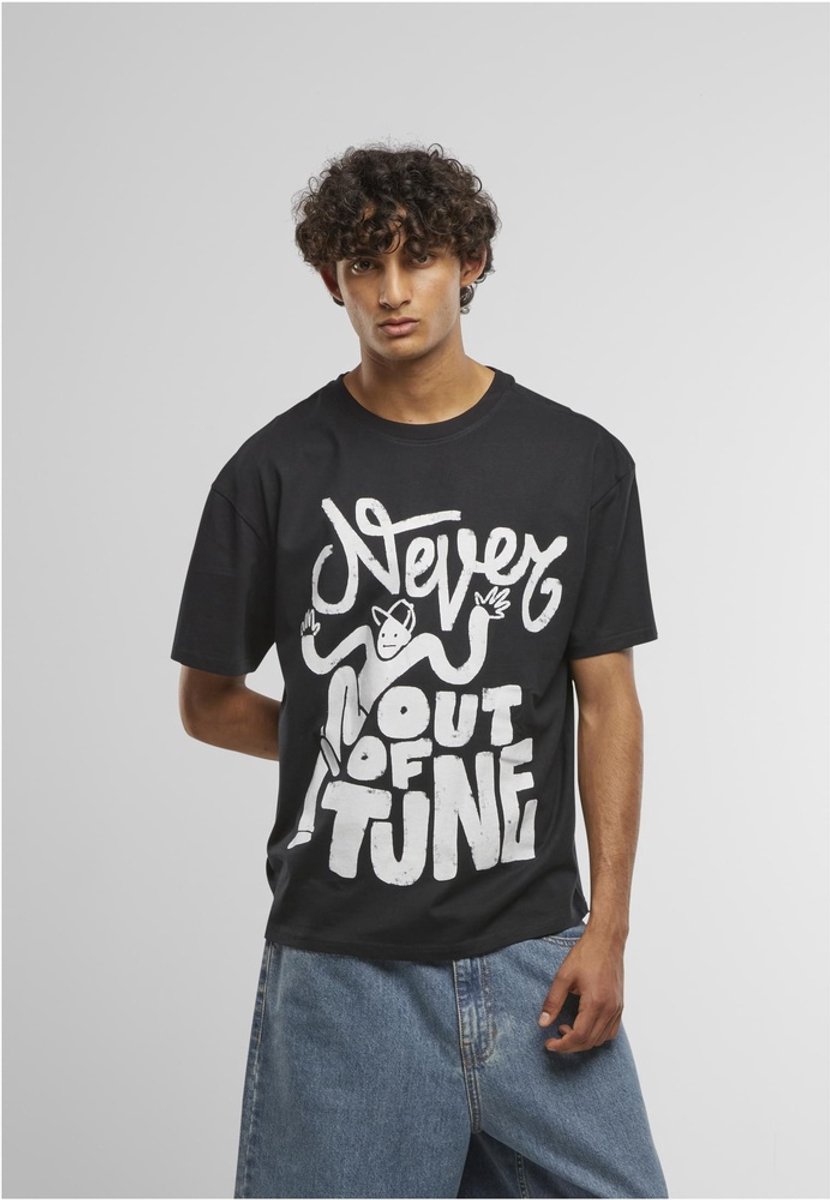 Mister Tee Never Out Of Tune Oversize Heren Tshirt XS Zwart