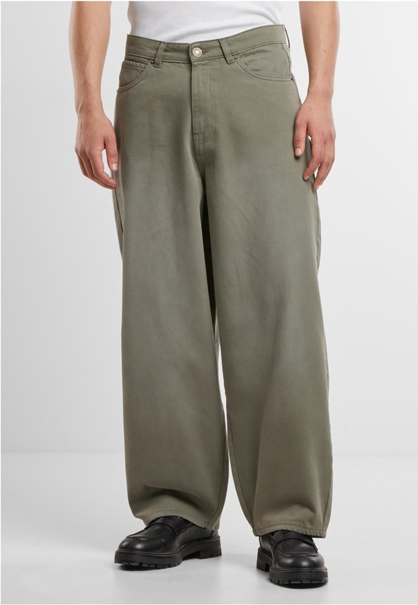 Urban Classics Tapered Heavy Ounce Baggy Broek rechte pijpen Taille 38 inch Olijfgroen