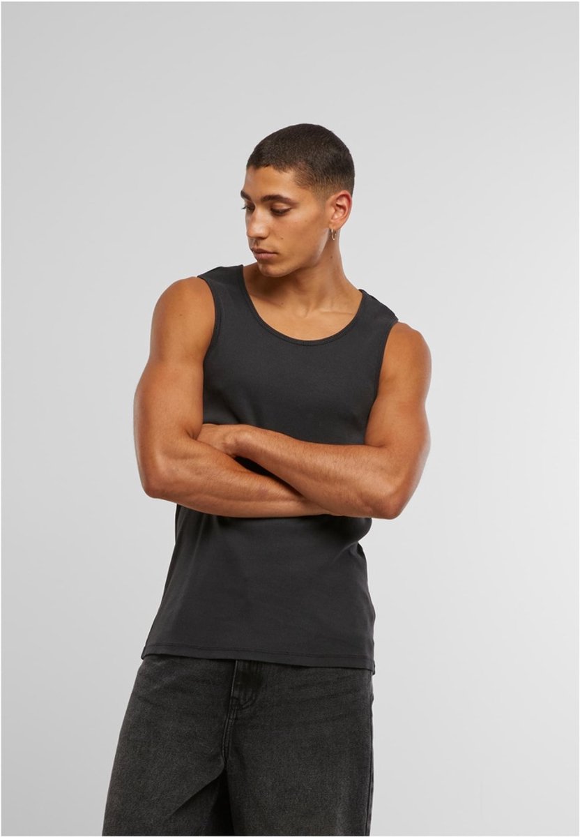 Urban Classics Washed Look Ribbed Ttanktop Heren Tanktop – S Zwart