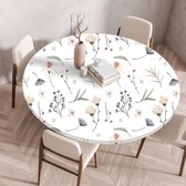 Treer 3D Rond tafelkleed met elastische rand, vuilafstotend, antislip, tafelkleed voor tuin, buiten, ronde tafelbescherming, rekbaar, voor café, eetkamer, feest, tafel (banaan, 100 cm