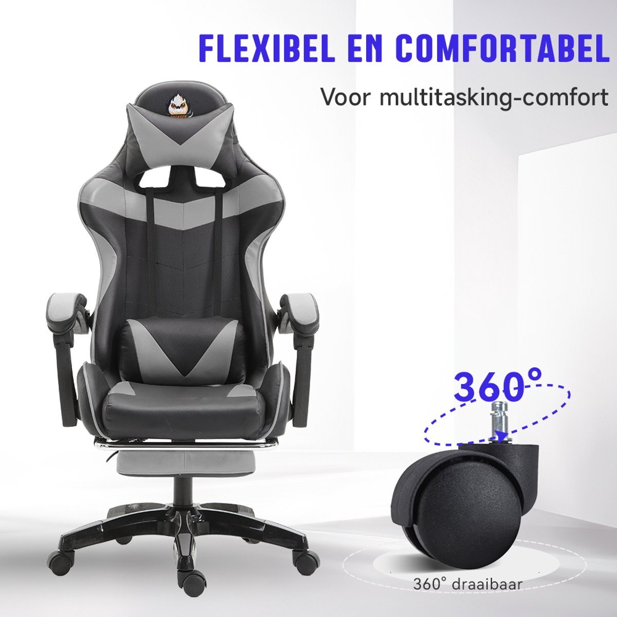 Gotatee Ergonomische Gamingstoel met Lendensteun en - afbeelding 3