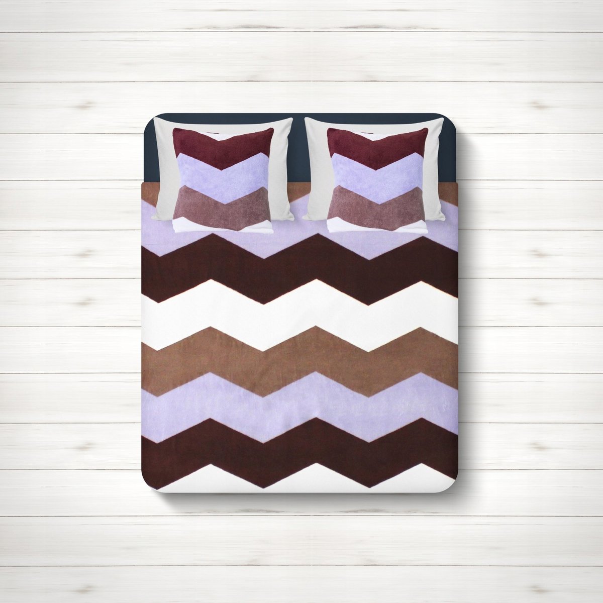 ZIGGY Microvezel Deken 150x200 cm - Paars, Bruin, Wit - Zacht & Warm