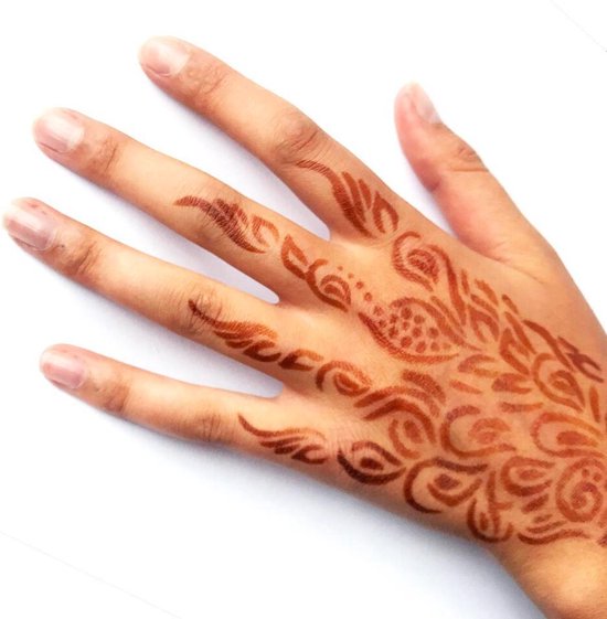 Henna tattoo - 2 stuks Arabische zelfklevende sticker sjablonen voor hand... | bol.com