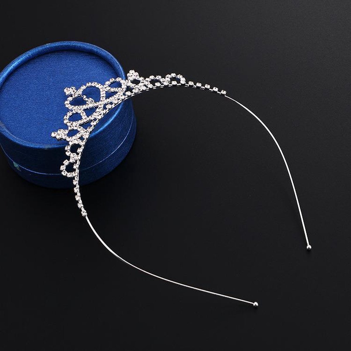 Tiara Prinses voor Meisjes – Diadeem - Zilverkleurig / Kroon met Steentjes – Feestaccessoire voor Kinderen vanaf 3 Jaar — afbeelding 2