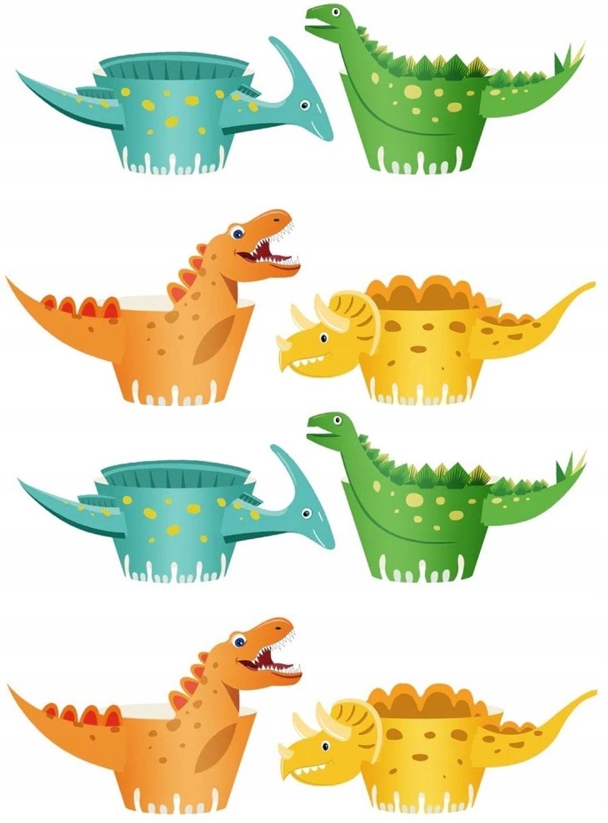 Muffin Decoratie Dinosaurussen - 8 Stuks