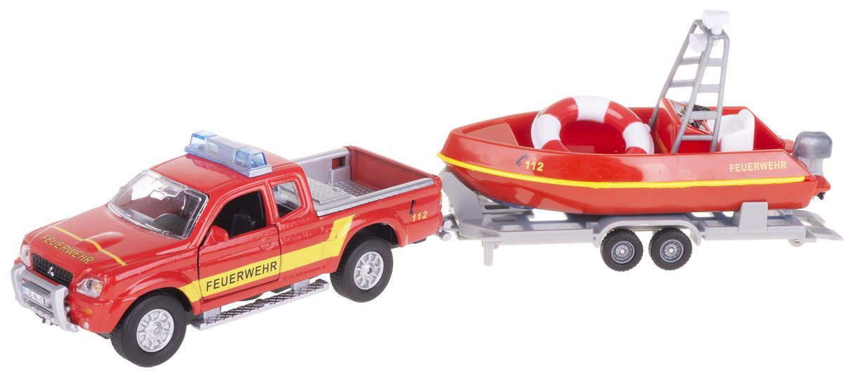 Brandweer Mitsubishi Pick-up met kofferbak en geluid - 1:32