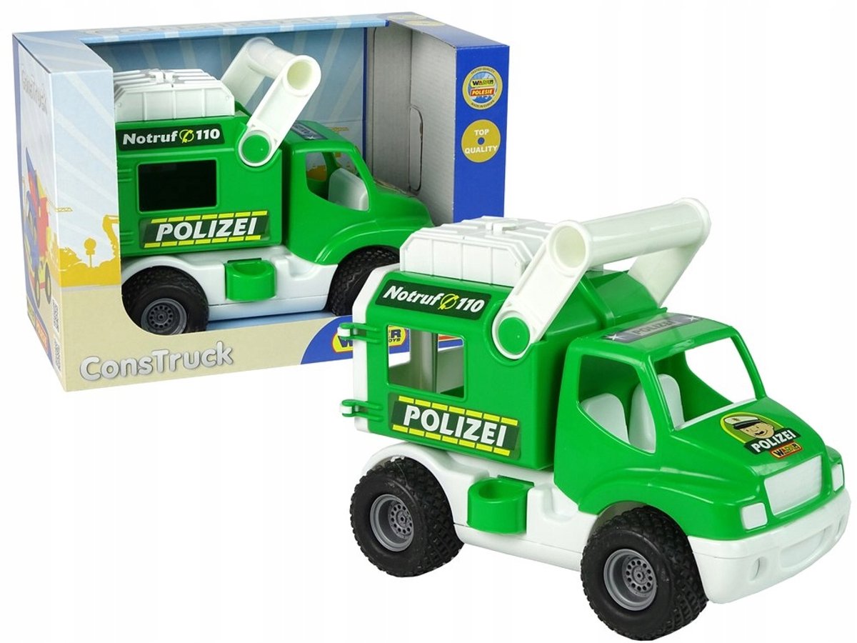 Polesie Politie Vrachtwagen Groen - Speelgoedauto voor Kinderen vanaf 1 Jaar