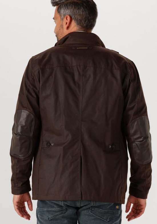 FLAVOR Heren Leren Jas Met Afneembare Hoodie herenjas (L, Bruin
