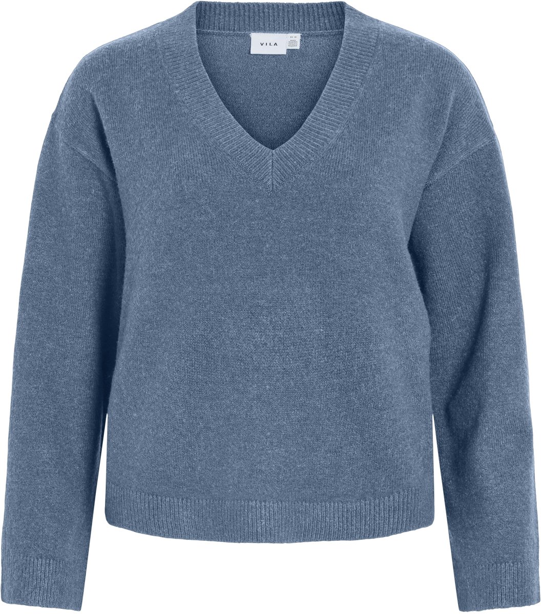 VILA - VILIGA L/S REV V-NECK KNIT TOP - NOOS - Dames - Gebreide truien
