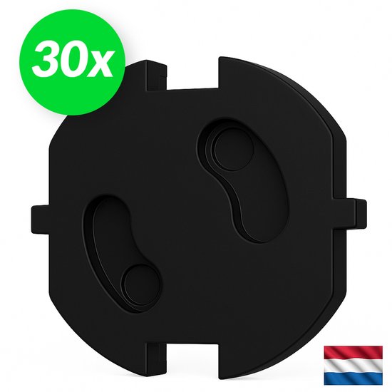 HOGA Stopcontactbeveiliging 30 Stuks | Nederland | Stopcontactbeschermers | Stopcontact Beveiliging | Zwart