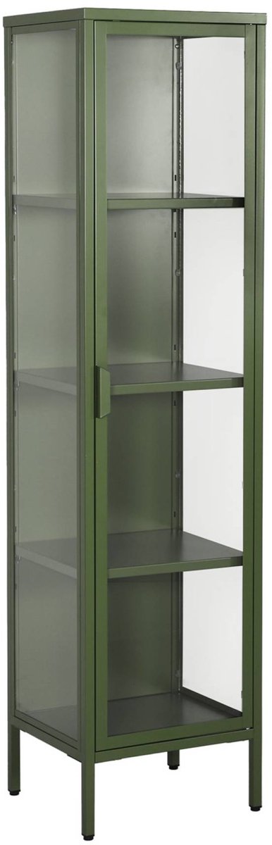 sweeek - Vitrinekast gehard glas en staal 1 deur 160cm - arkansas
