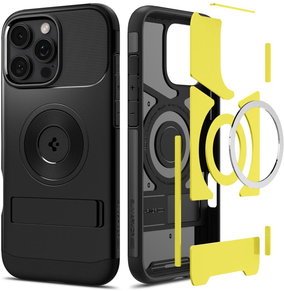 Spigen Slim Armor MagSafe geschikt voor iPhone 16 Pro Max hoesje - Zwart