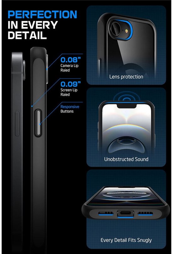 Supcase UB MagSafe geschikt voor iPhone 17e / 16e hoesje - Zwart