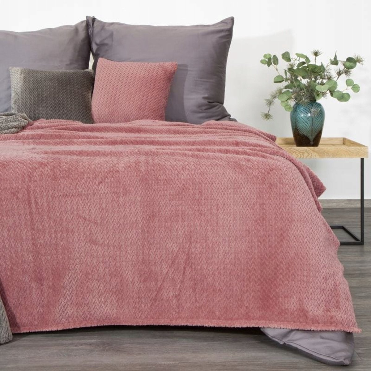 Narzuta CINDY 3 - Zachte microvezel plaid, 200x220 cm, Roze