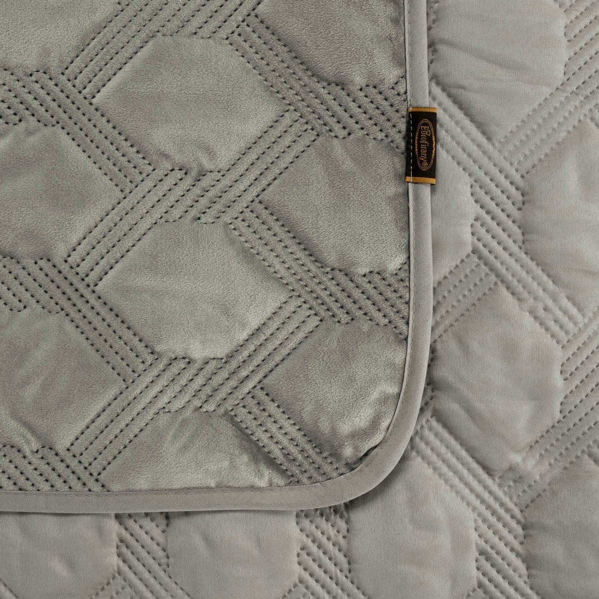 Dekoratieve Plaid 200x220cm Zilver Fluweel Geometric Patchwork