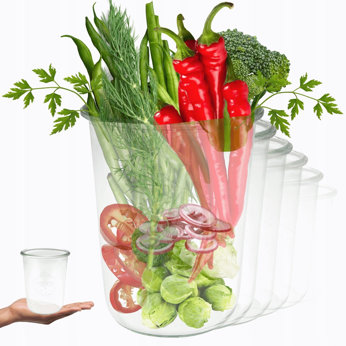 Weck Glazen Potten 850ml - 6 stuks voor Inmaken en Bewaren