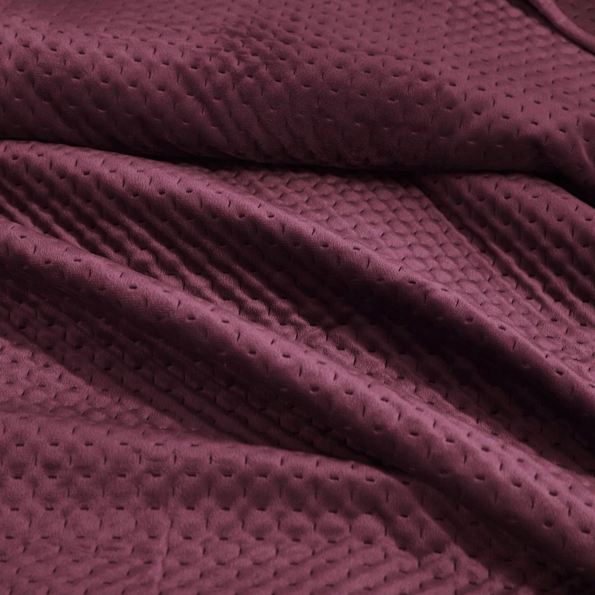 Bordó fluwelen sprei 140x200 cm Maya - geometrisch kruispatroon