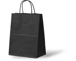 Papieren Tasjes Kraft - Zwart - Medium - 24x12x31 cm - 50 Stuks