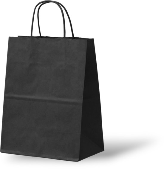Sac noir (Medium) - Tassen en papier - 24 x 12 x 31 cm - Paquet de 50