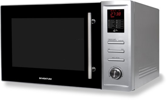 Inventum MN325CS - Vrijstaande combimagnetron - Heteluchtoven - Grill - 32 liter - 1000 watt - 10 kookprogramma's - RVS/Zwart