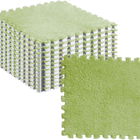 10 stuks in elkaar grijpende schuimrubberen tapijttegels, pluche puzzel
