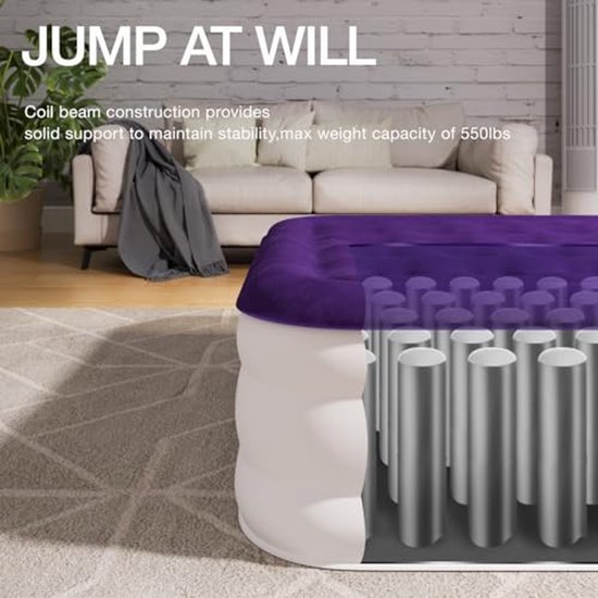 Opblaasbaar matras met elektrische pomp - zelfopblaasbaar bed voor camping en thuisgebruik (1 persoon, 41 cm) — afbeelding 5